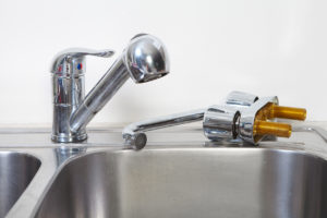 Kitchen Water tap and sink.